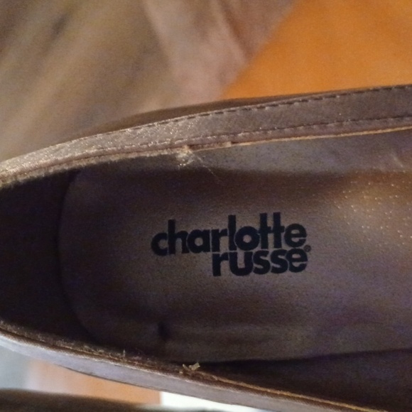 💙🌺Charlotte Russe Tan Peep Toe Heels with Bow Detail - Picture 2 of 10